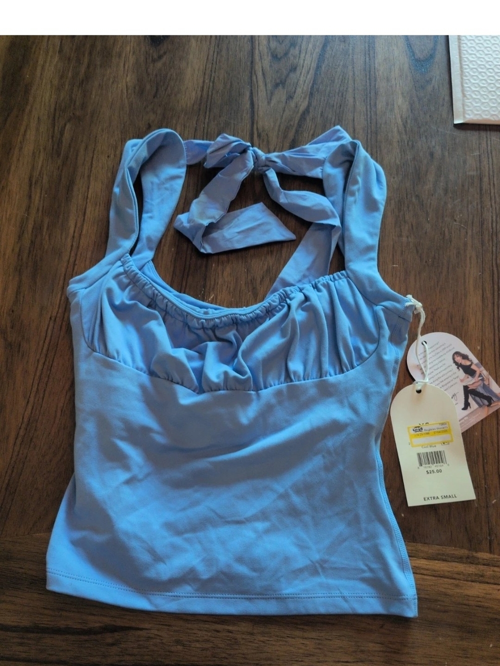 Blogilates Women's Bow Back Tank Top Extra Small Cool Blue
